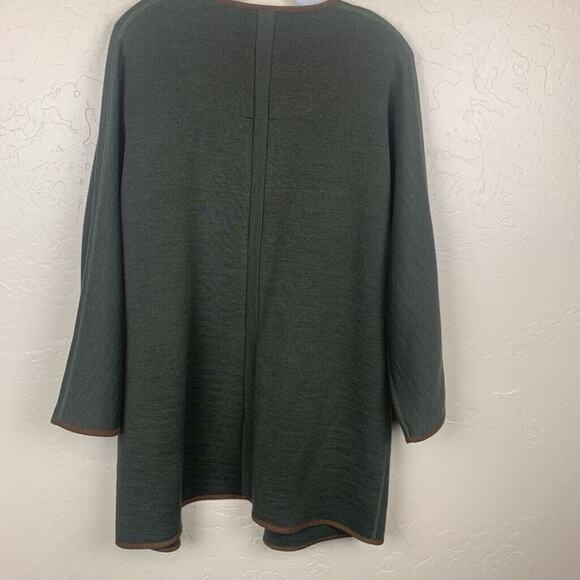 Soft Surroundings Cardigan Sweater Medium Green Long Sleeve Open Front - Picture 4 of 6